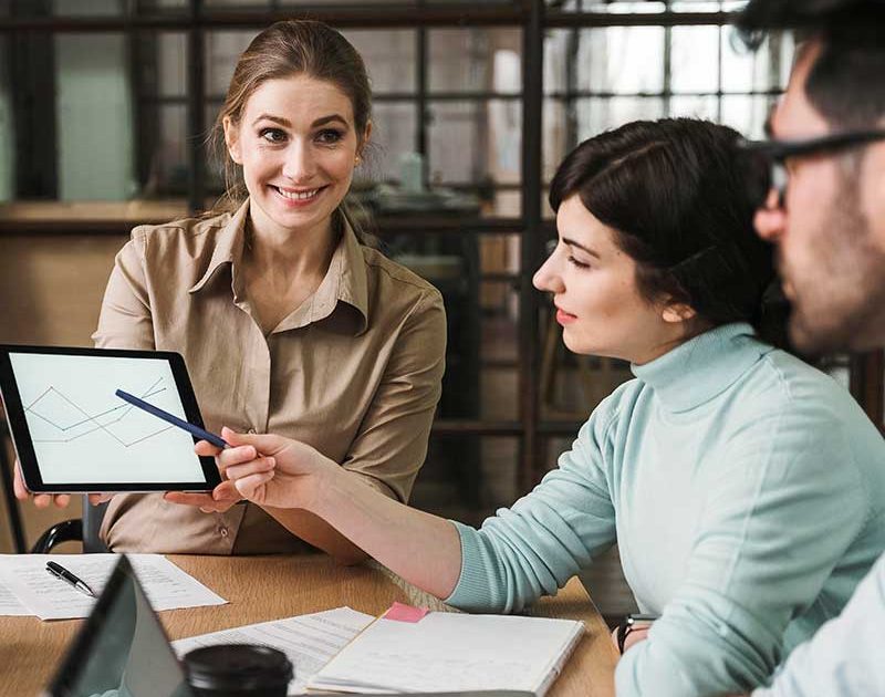 Reviewing product data on a tablet